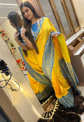 South Yellow Ready To Wear Saree - Joshindia