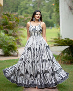 White color fancy designer gown for Party functions - Joshindia