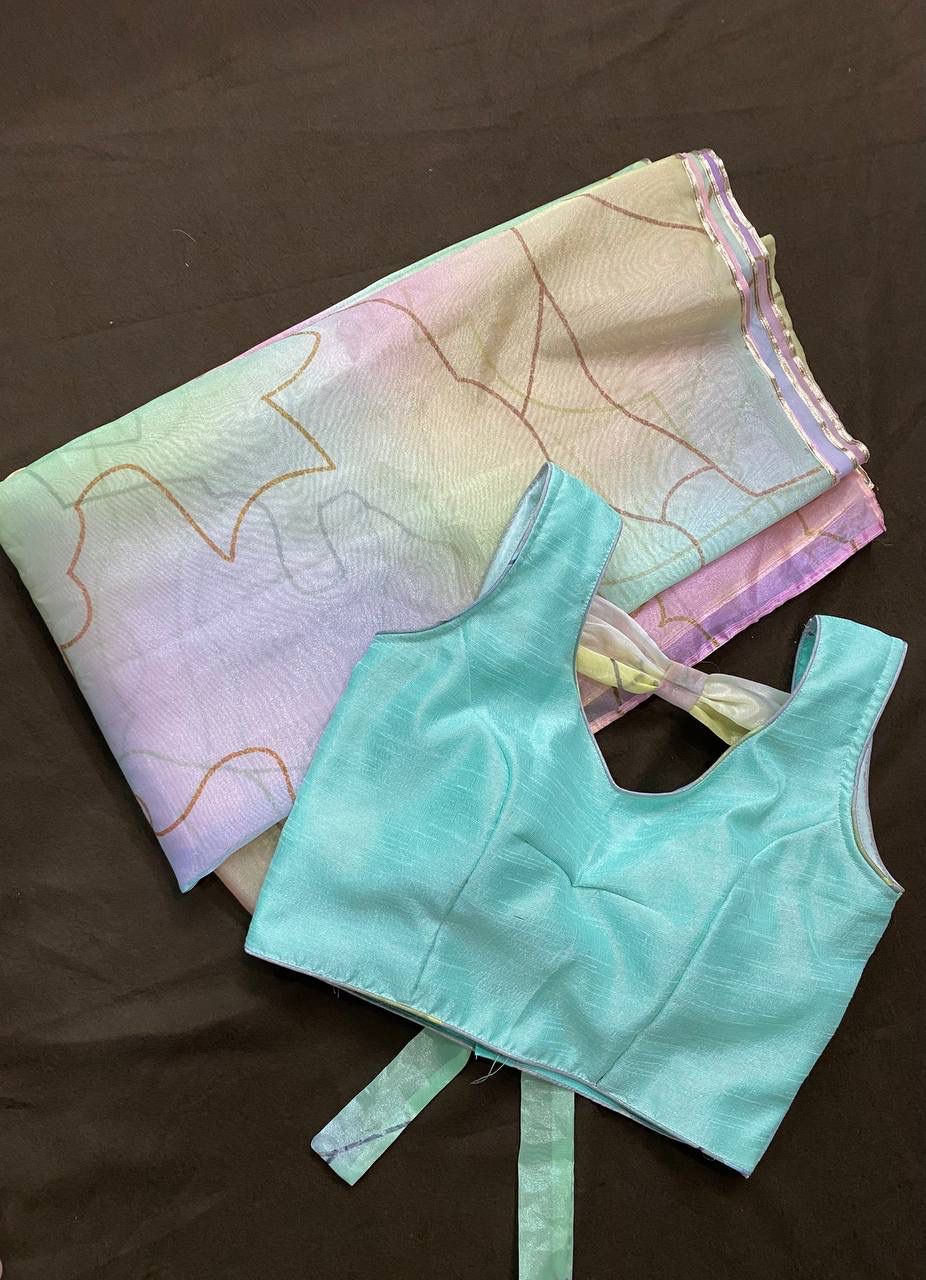 Beautiful Designer Organza Saree Buy Online In India - Joshindia