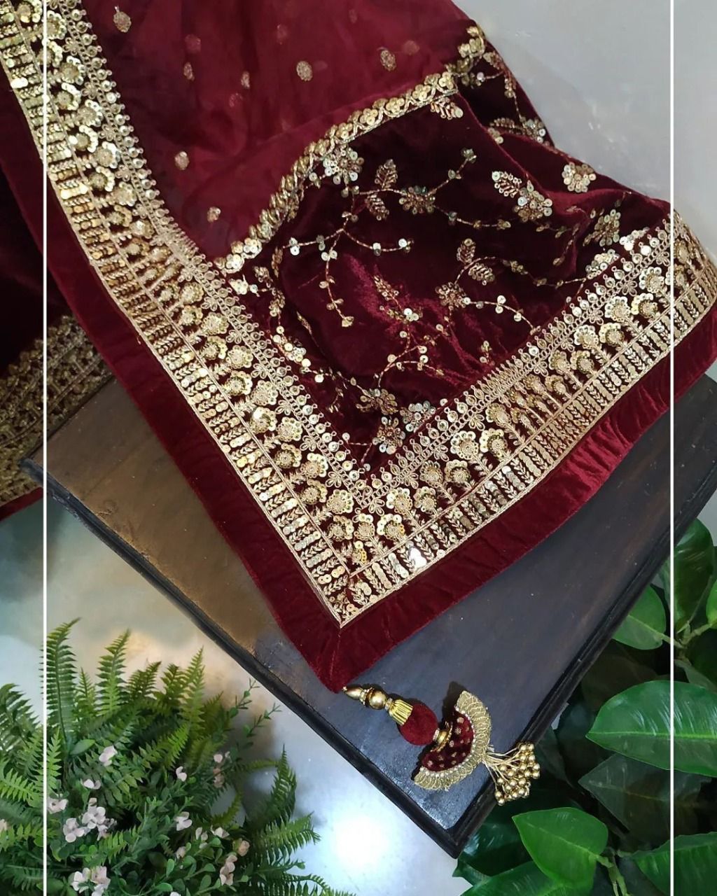 Maroon color Pakistani Wedding Dress Buy Online - Joshindia