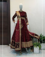 Maroon color Pakistani Wedding Dress Buy Online - Joshindia