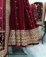 Maroon color Pakistani Wedding Dress Buy Online - Joshindia