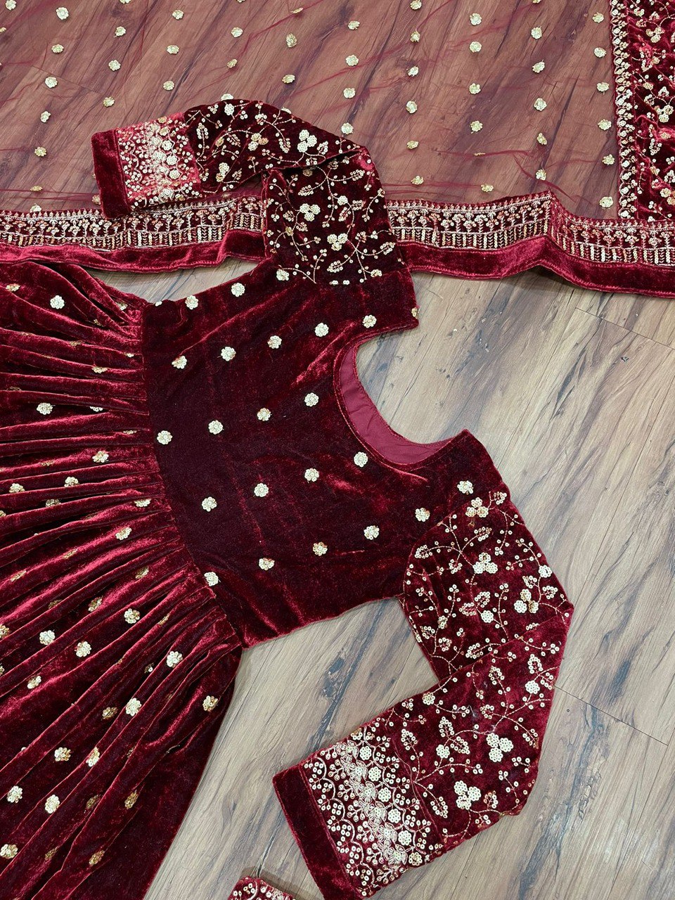 Maroon color Pakistani Wedding Dress Buy Online - Joshindia