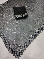Black Color Bollywood Sequins Saree Buy Now - Joshindia