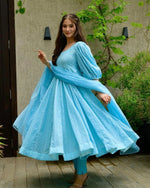 Amazing Sky Blue Color Kurta Set For Woman - Joshindia