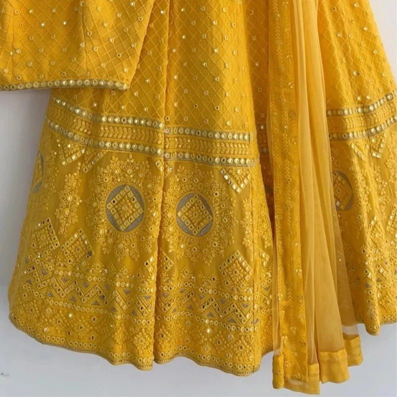 Indian Wedding Yellow lehenga Choli For Women - Joshindia