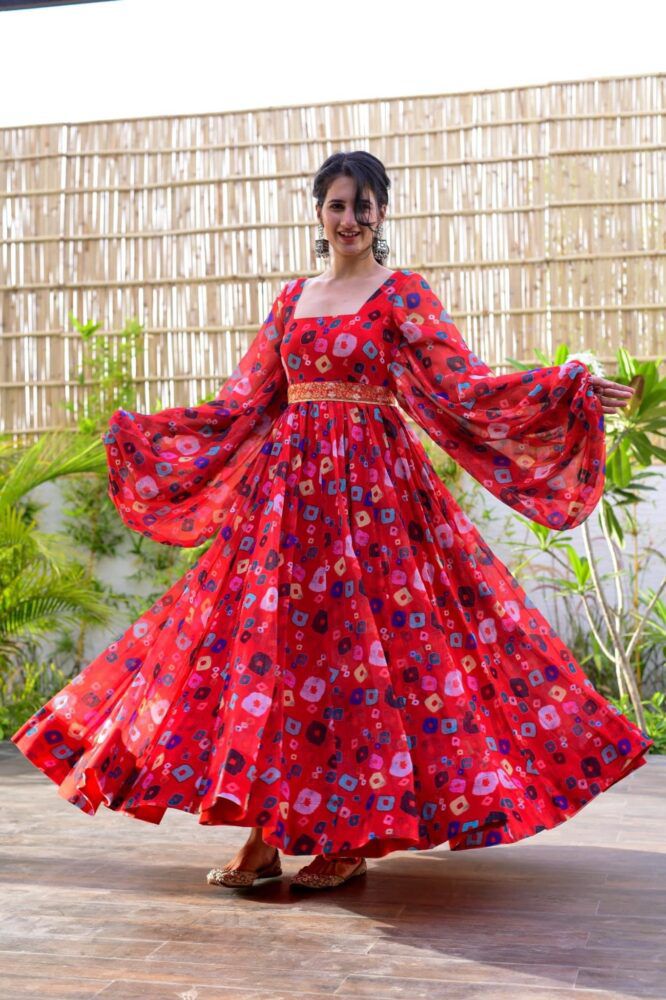Floral Printed Baloon Sleeve Maxi Dress Buy Online - Joshindia