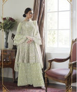 green color georgette satin sharara style suit - Joshindia