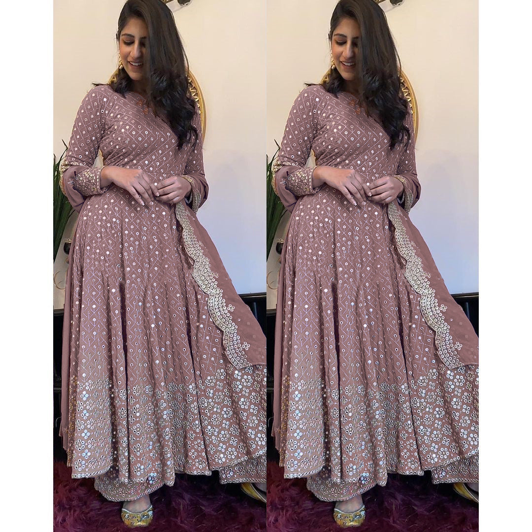 Rose pink color latest salwar suit for wedding, reception and festivals - Joshindia